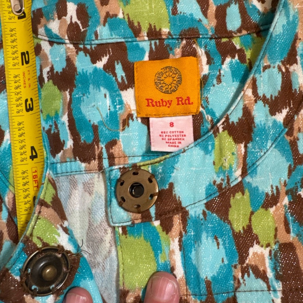 Ruby Rd. Teal And Brown Utility Jacket - image 3